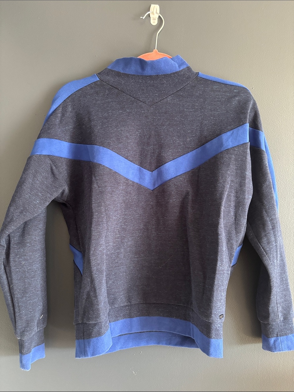 Scotch & Soda Navy and Blue Chevron Mockneck Sweater